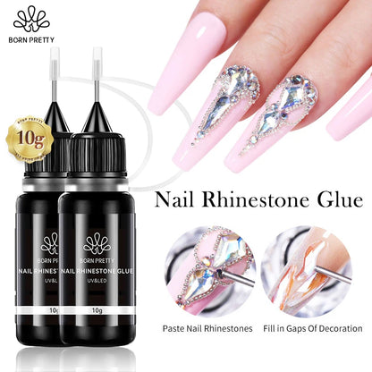 BORN PRETTY 30ML Nail Rhinestone & Gem Glue Gel – 3D Sculpting Adhesive for Nail Art, Flower Carving & DIY Decoration