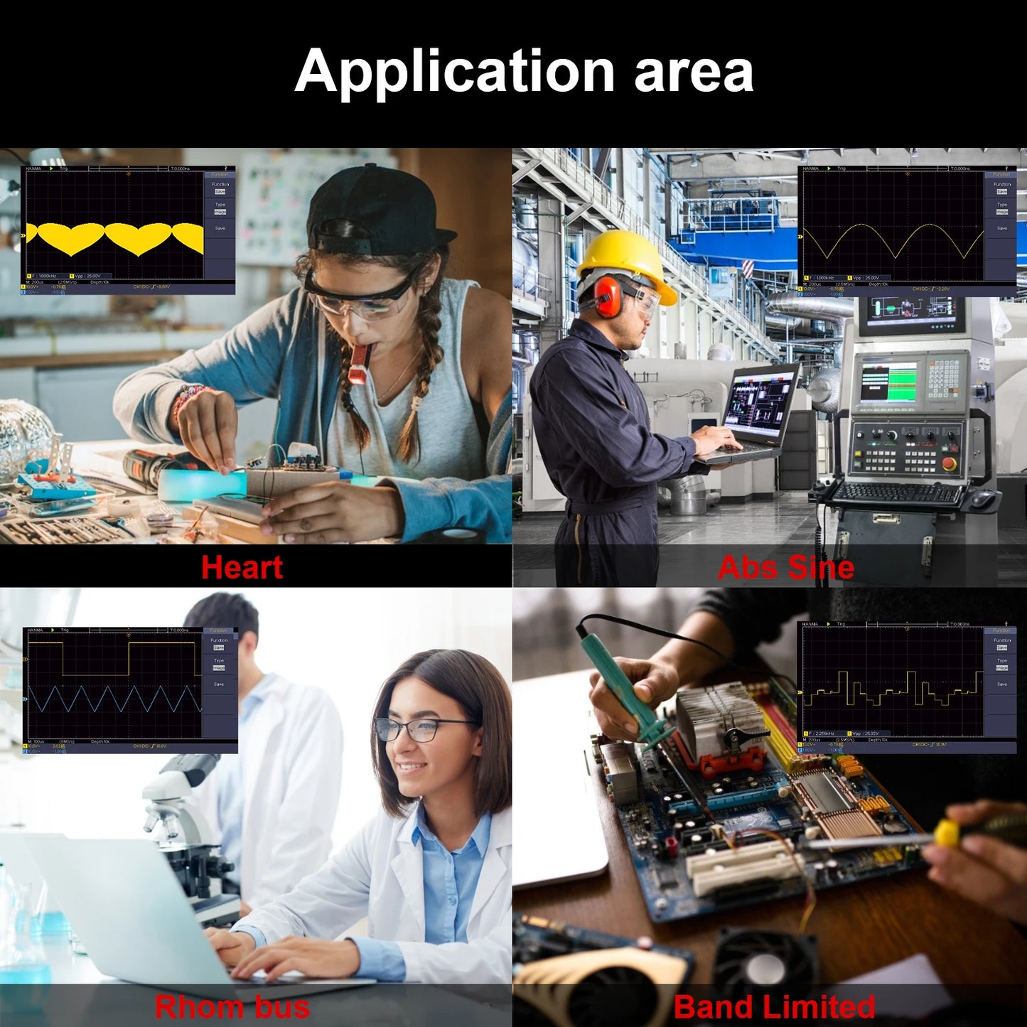 Hanmatek Digital Oscilloscope – 2/4 Channel 110MHz Bandwidth, 1GS/s Sampling Rate, 7'' TFT Display, Desktop Storage Scope
