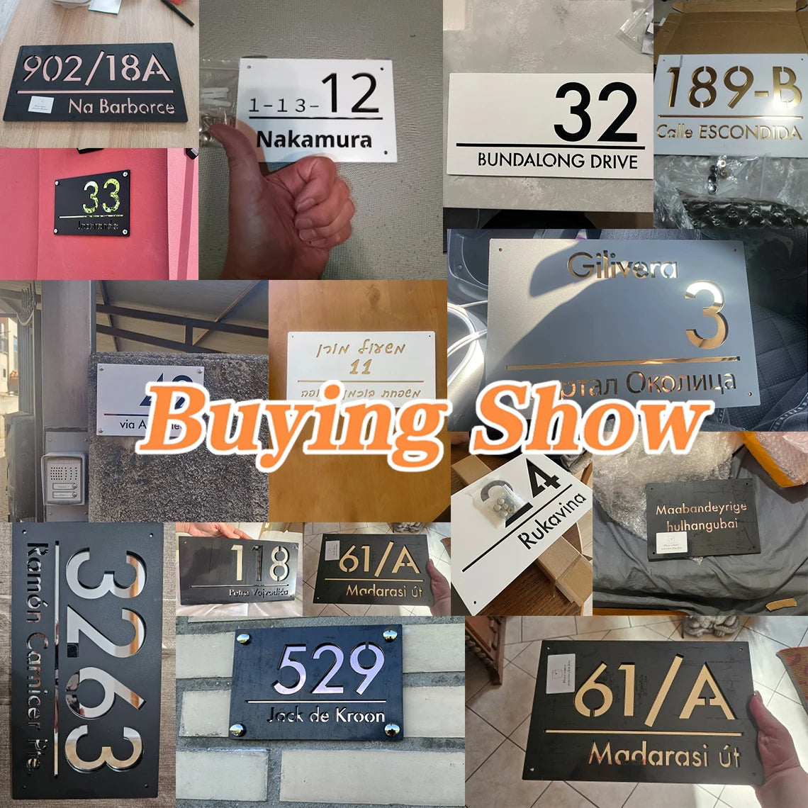 Personalized Large House Numbers Sign – Modern 3D Laser-Cut Acrylic Residential Street Number Plate