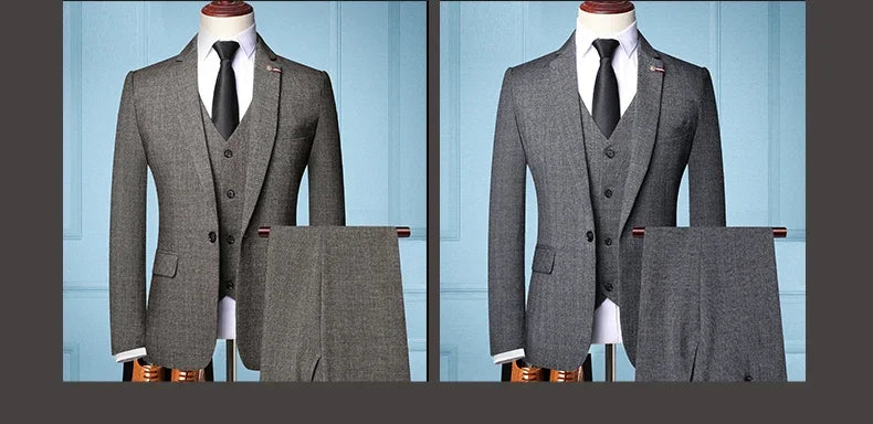 Traje de Hombre Elegante – 3-Piece Slim Fit Suit (Blazer + Vest + Pants) | Men’s Business & Wedding Suit 6XL