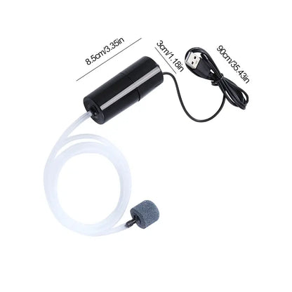 Silent Portable Mini USB Oxygen Pump - Small Oxygenator for Fish Tank, Fish Farming, Aquarium Supplies