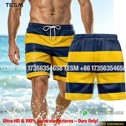 Men’s Lion Print Beach Shorts - Casual Summer Vacation & Sports Running Shorts