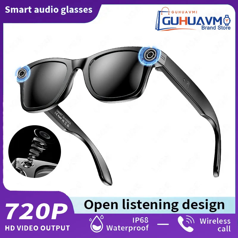 2025 AI Smart Glasses – 8MP Camera Sunglasses with Video Recording, 100+ Language Translation, Bluetooth Calls & Music for Men & Women