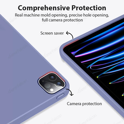Case for iPad Pro 11/12.9/13 (M2/M4), Air 6/5/4, 10th/9th Gen, Mini 6 – Protective Cover for 10.2" to 13" iPads (2024)