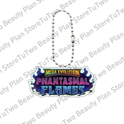 Anime PTCG Mega Evolution Acrylic Keychain – Pocket Monster Logo Cartoon Bag Pendant Keyring Collectible Gift Toy Series