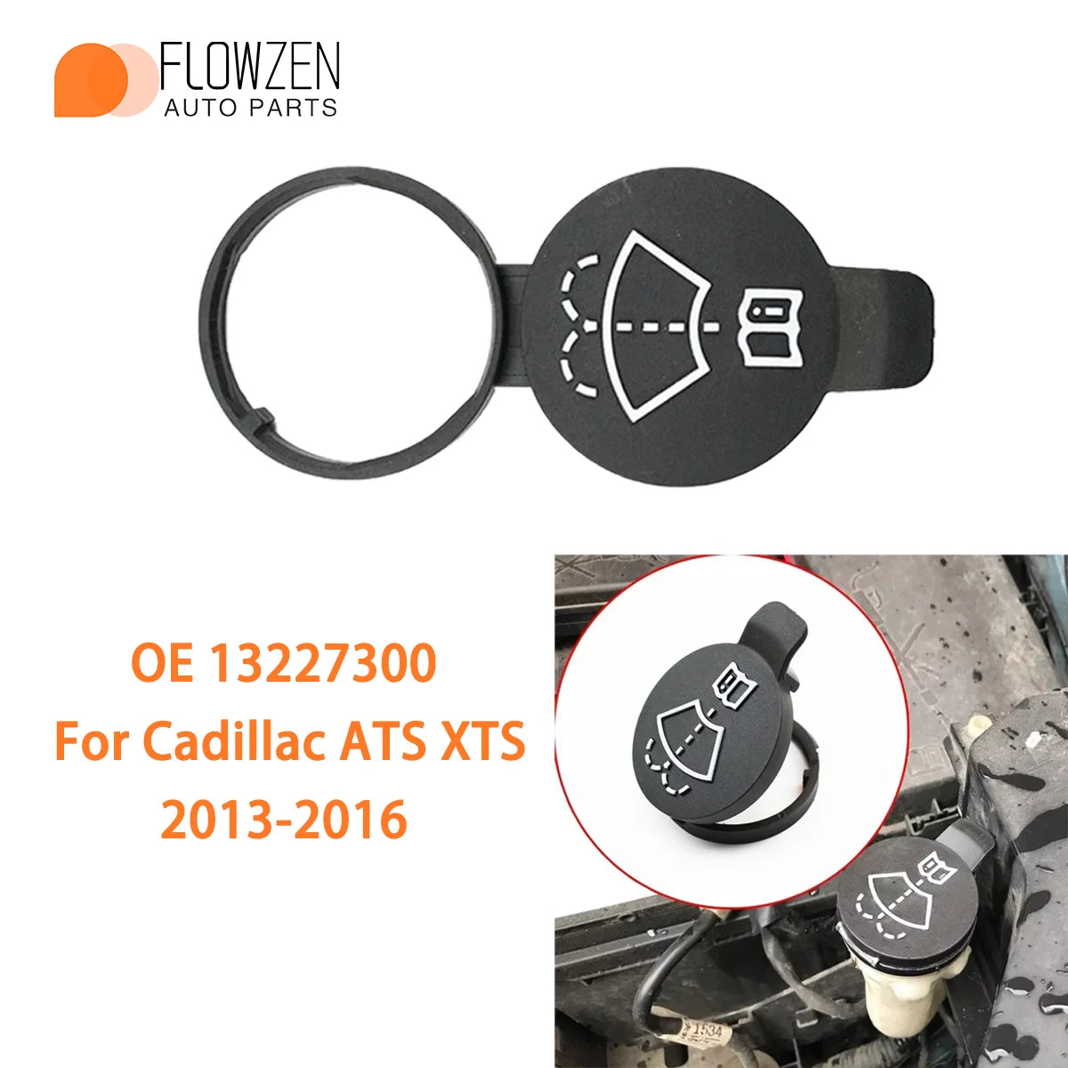 Car Windshield Washer Reservoir Tank & Cap — OE 13227300 Replacement for Cadillac ATS & XTS 2013-2016