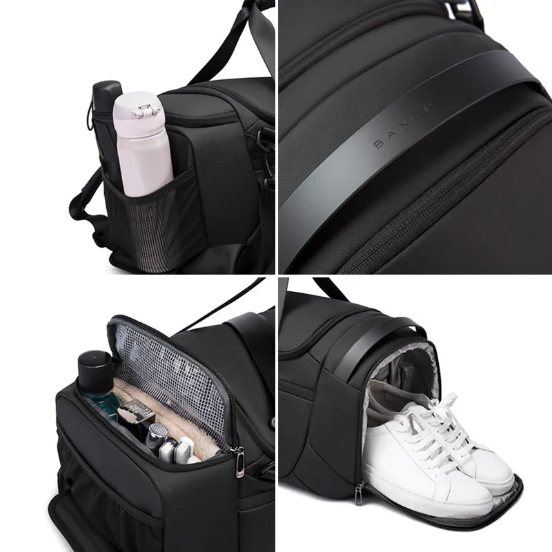 BANGE Waterproof Sports Gym Bag for Men - Fitness Training & Outdoor Dry Wet Separation Travel Bag