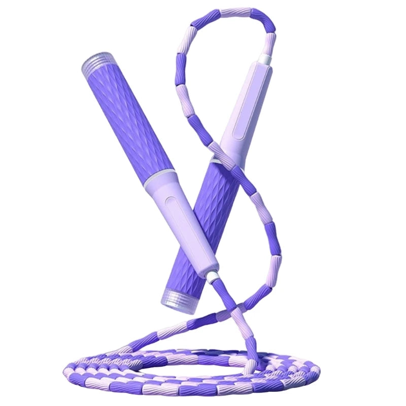 Beaded Adjustable Jump Rope – Segmented Fitness Skipping Rope for Men, Women & Kids