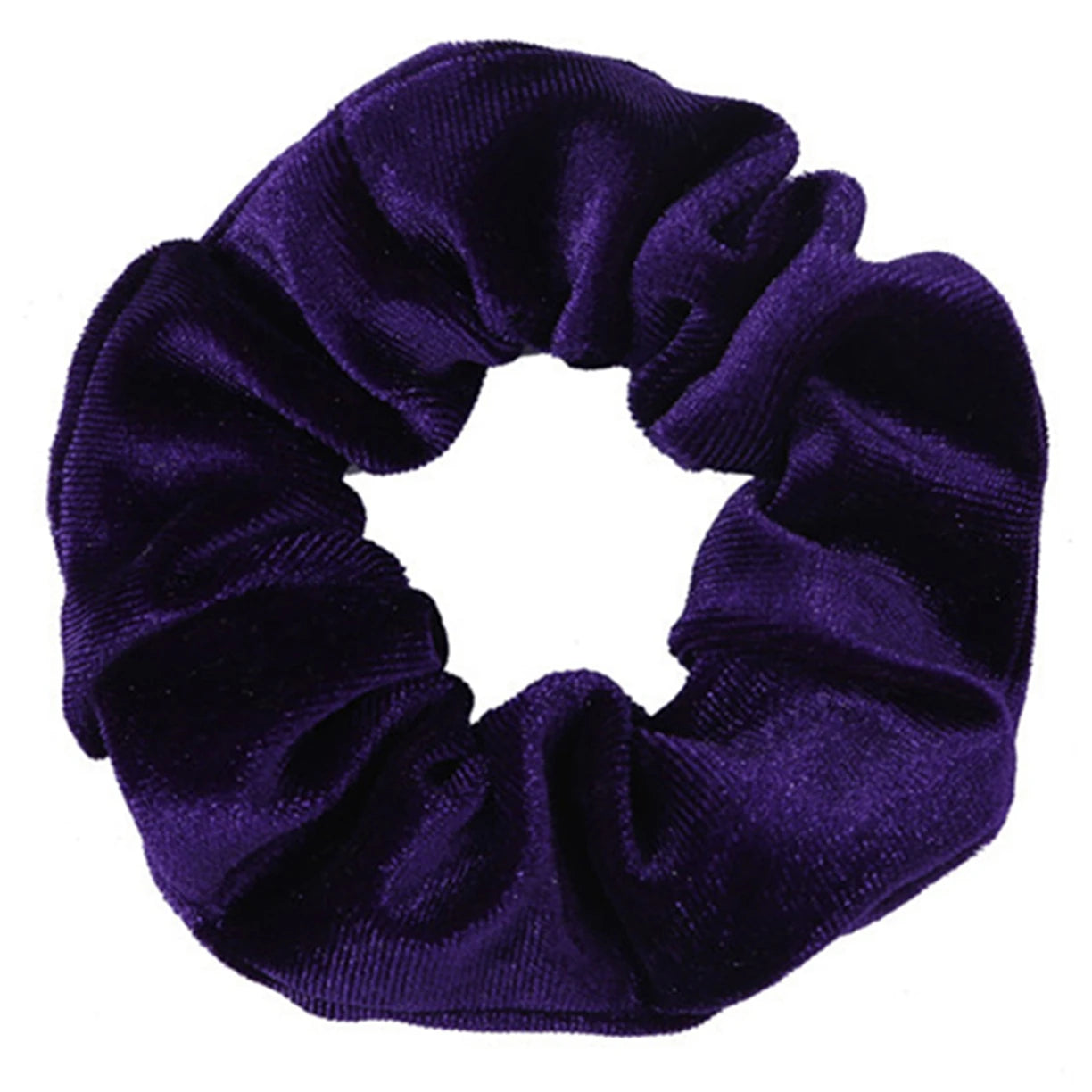 10/6/1Pcs Velvet Hair Scrunchies Set for Women – Solid Color Elastic Ponytail Hair Bands & Headband Accessories (Black Pack)