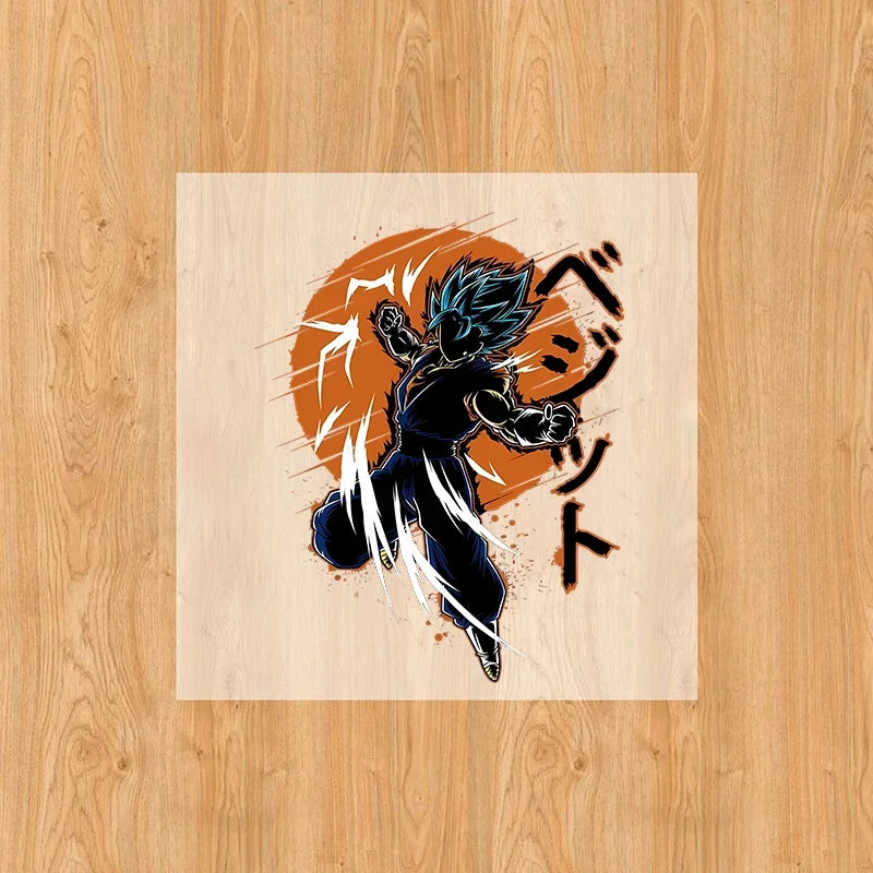Dragon Ball Goku Heat Transfer Sticker – DIY Anime Iron-On Patch for T-Shirts & Sweatshirts