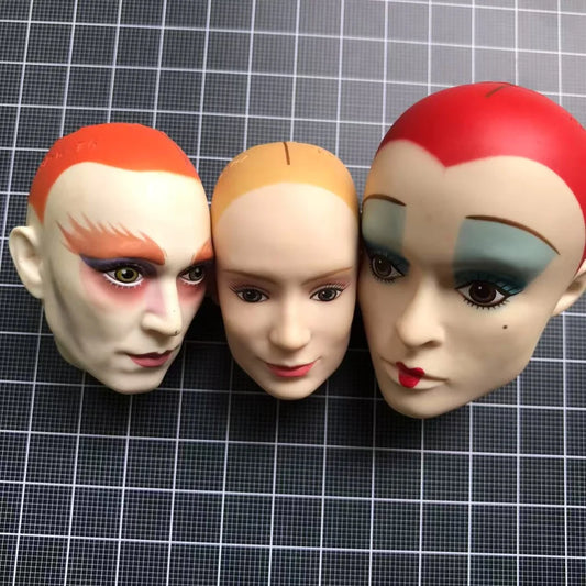 DISNEY Doll Heads – Bald Red Hair King, Queen & Alice with Makeup for DIY Dressing & Accessories