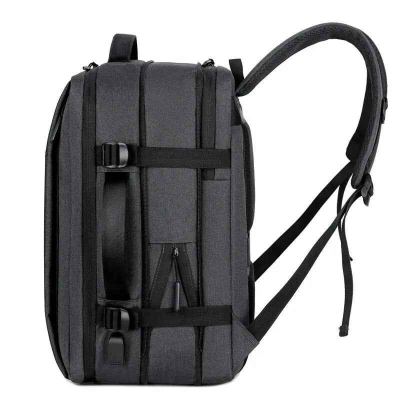 Classic Men's Travel Backpack | Business & School | Expandable USB Bag | Large Capacity Laptop Waterproof Fashion