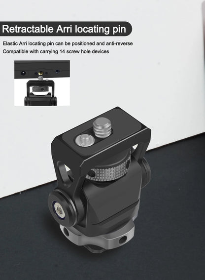 Mini Monitor Mount Holder – Swivel & Tilt Tripod Head with Cold Shoe Adapter for Flash, Microphone, and Fill Light