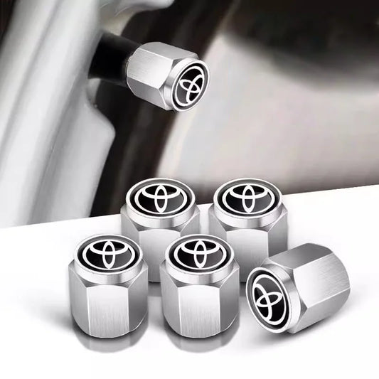 5PCS Car Tire Valve Stem Caps – Dustproof Cover Accessories for Toyota Hilux, Aygo, Yaris, Ractis, Corolla, Camry, CHR, Auris, Tacoma