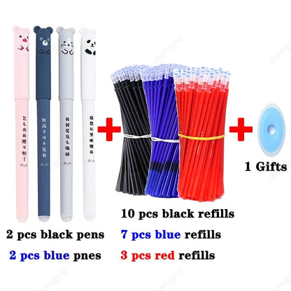Kawaii Erasable Gel Pens 25-Piece Set - Cute School and Office Writing Pens for Notebooks and Stationery