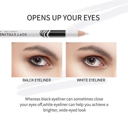 Waterproof White Eyeliner Pencil – Quick-Dry, Long-Lasting No-Bloom Eye Liner Pen for Professional Makeup