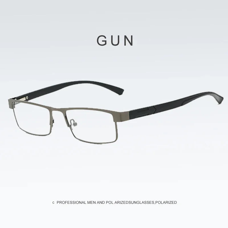Elderly Anti-Blue Light Reading Glasses – Metal Optical Frame Business Eyewear for Men, Fashion Presbyopia Glasses +1.0 to +4.0
