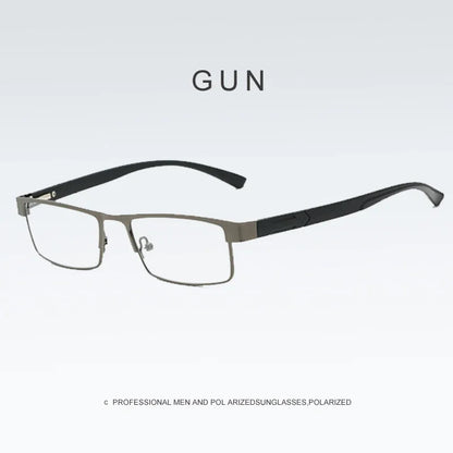 Elderly Anti-Blue Light Reading Glasses – Metal Optical Frame Business Eyewear for Men, Fashion Presbyopia Glasses +1.0 to +4.0