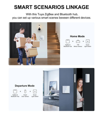 GIRIER Tuya ZigBee Gateway Hub with Antenna - Smart Wired Mesh Bridge for Home Automation, Alexa & Google Assistant Compatible