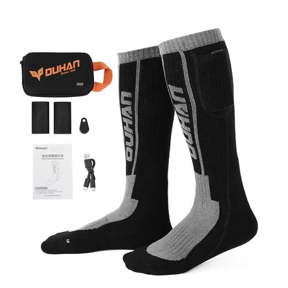 Electric Heated Socks with Remote – Rechargeable Thermal Warmers for Skiing, Snowboarding & Hiking