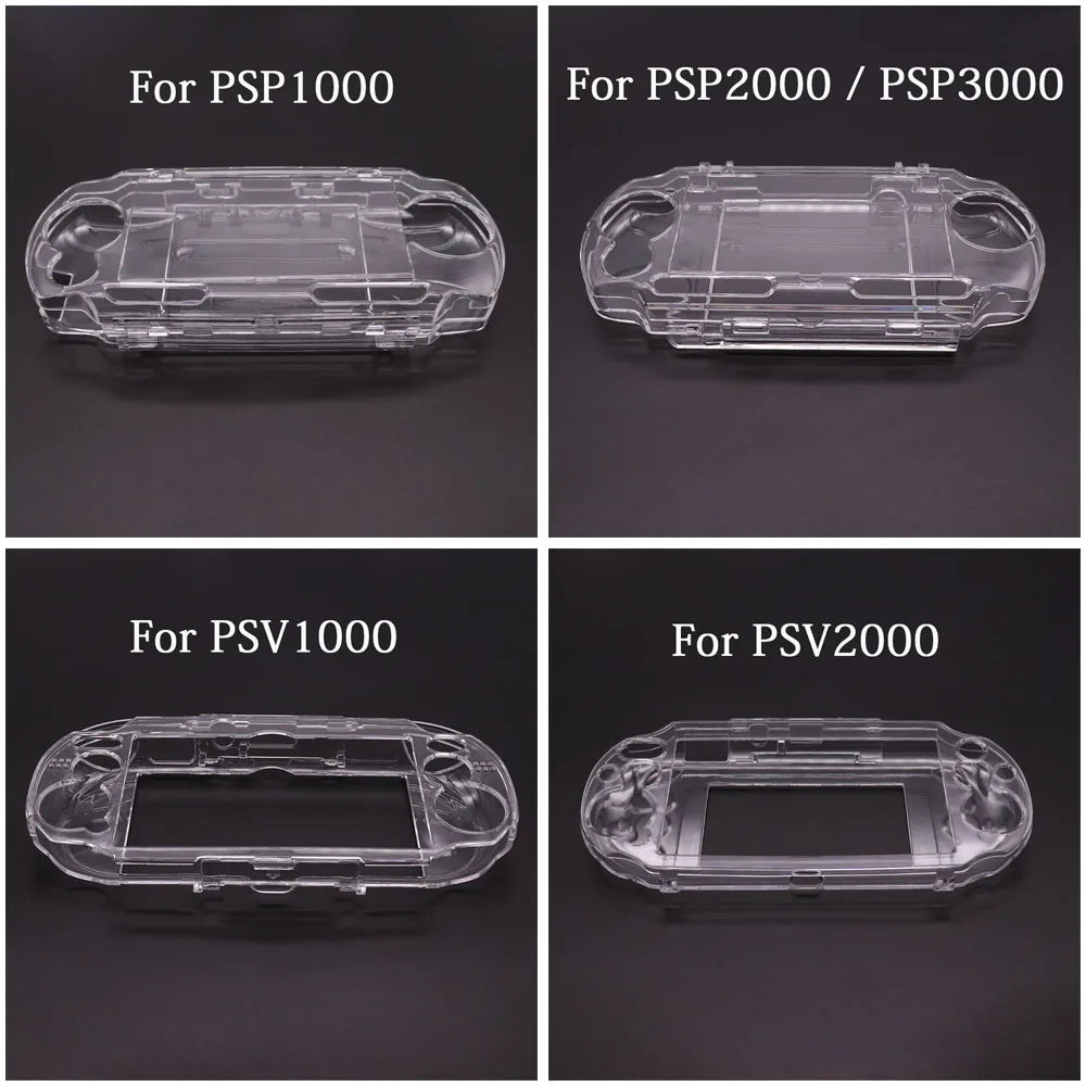 Clear Crystal Hard Shell Case for PS Vita & PSP | Transparent Protective Cover for PSV 1000/2000/3000