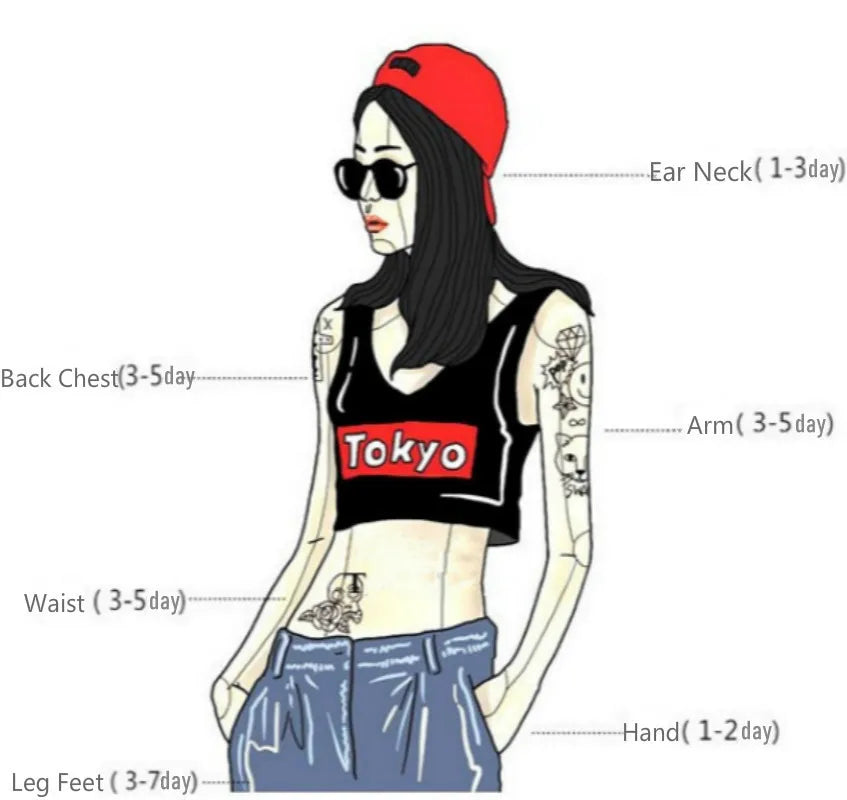 Large Anime Black Temporary Tattoo – Waterproof Curse Mark Body Art Sticker for Back & Waist, Unisex Fake Tattoo