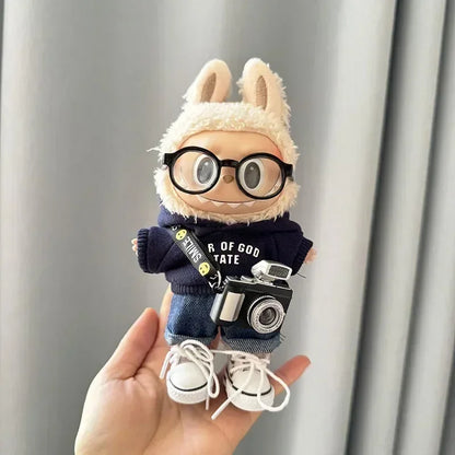 17cm Labubu I & II Idol Doll Hoodie Set – Cute Mini Plush Doll Clothes for Korea Kpop EXO Dolls, Accessories & Gifts