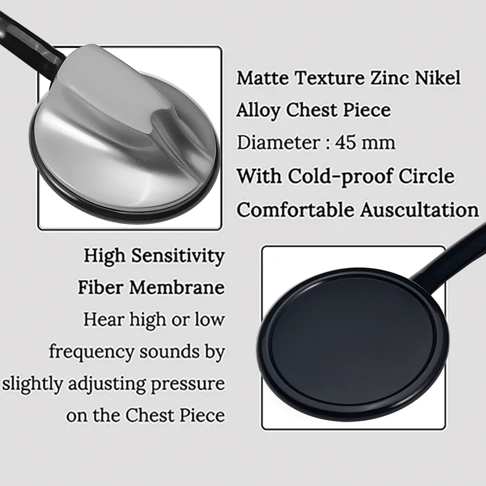 AiQUE Double Chest Piece Stethoscope — Professional Cardiology Medical Device for Doctors and Medical Students