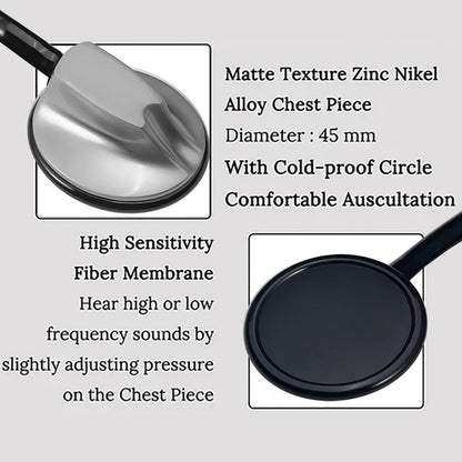 AiQUE Double Chest Piece Stethoscope — Professional Cardiology Medical Device for Doctors and Medical Students