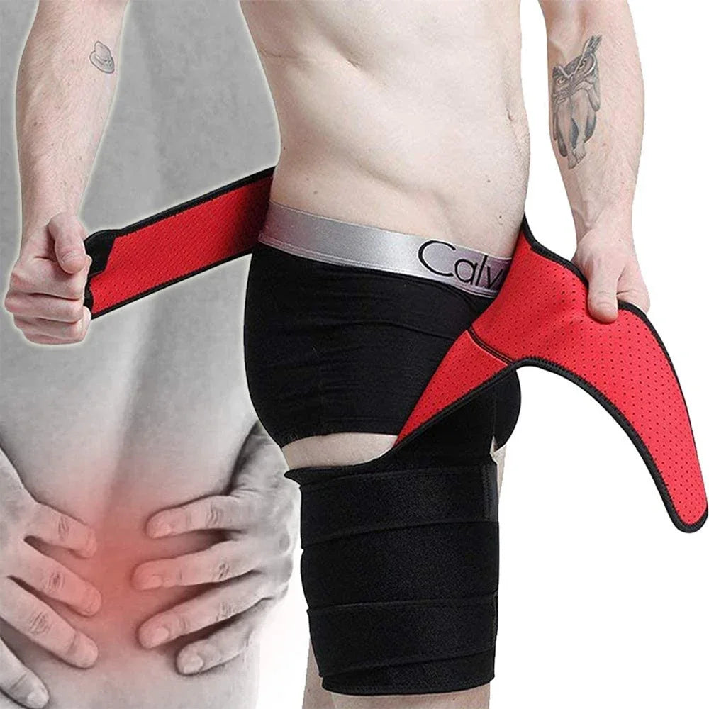 Hip Brace Thigh Compression Sleeve – Groin & Hamstring Support Wrap for Sciatica, Quad Strains & Hip Pain Relief