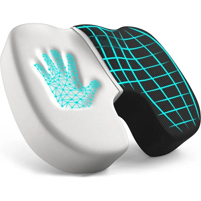 Ergonomic Memory Foam Seat Cushion – Hemorrhoid Relief Office Chair Cushion for Long Sitting Comfort (Students & Office Use)