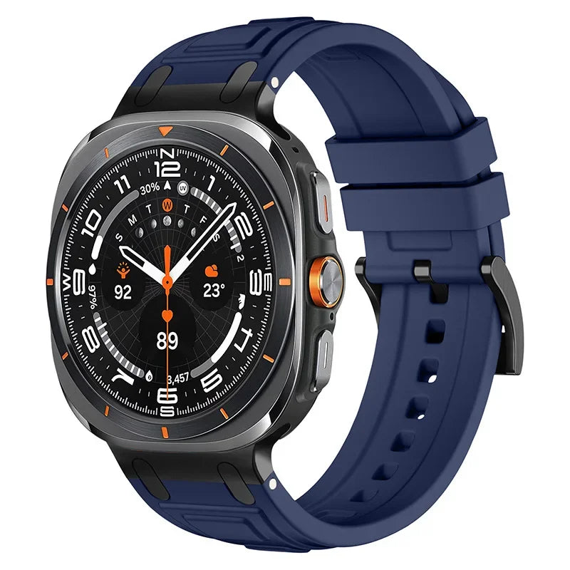 Soft Silicone Loop Strap for Samsung Galaxy Watch Ultra 47mm — Men’s Sports Band with No-Gap Curved End Bracelet