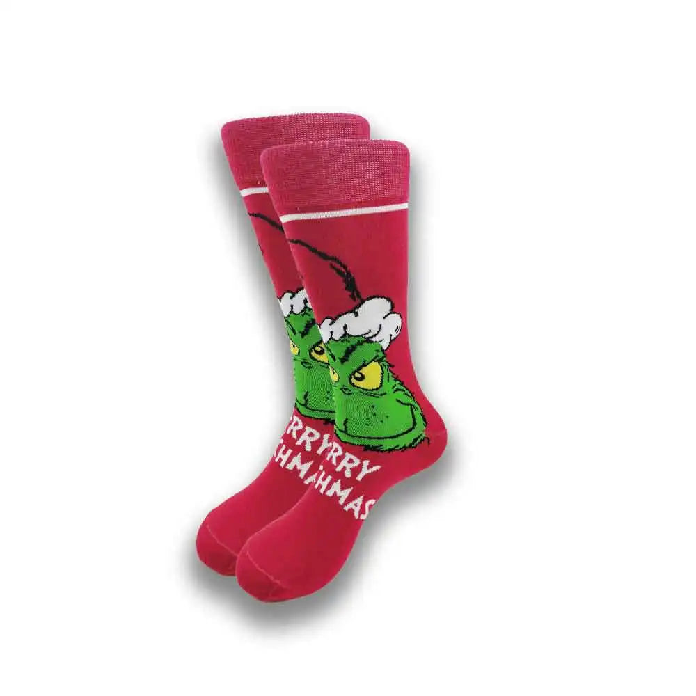 Men's Cartoon Character Crew Socks - Fun Novelty Cotton Casual Socks