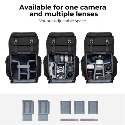 K&F CONCEPT 25L Camera Backpack – DSLR/SLR & Mirrorless Camera Bag with 15.6” Laptop Compartment for Canon, Nikon & Sony Cameras