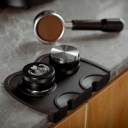 Silicone Espresso Tamper Holder Mat - Anti-Skid Corner Mat Pad for Barista Coffee Tamping Tools - Coffeeware Essential