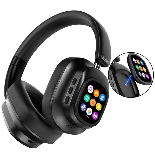 Siindoo JH-ANC930Plus Hybrid Wireless Headphones – Active Noise Cancelling with Multi Magnetic Touch Control & LED Display