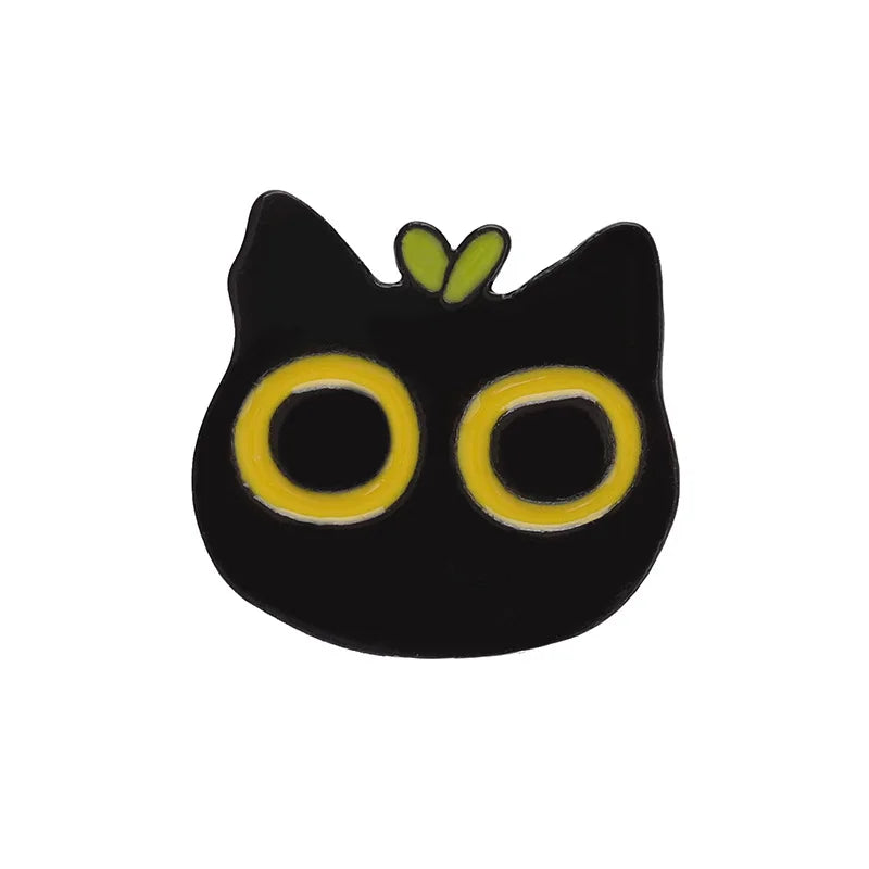 Cute Black Cat Enamel Pin – Tiny Cartoon Animal Metal Brooch Badge Jewelry Accessory Gift