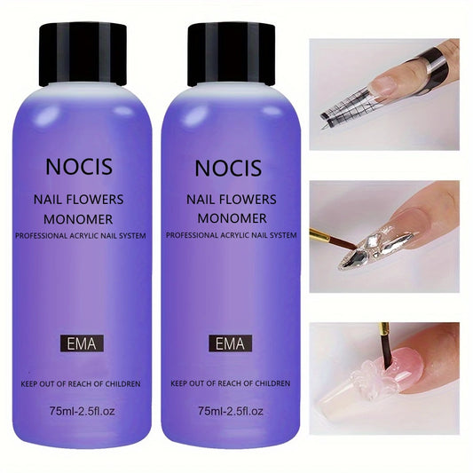 75ml Professional Acrylic Nail Monomer - Unscented Liquid for Nail Extensions & Salon Quality Manicure System
