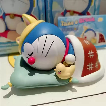 Genuine Doraemon Take a Break Series Blind Box Figures – Kawaii Anime Desktop Decor Toy, Room Ornament & Birthday Gift Collectible