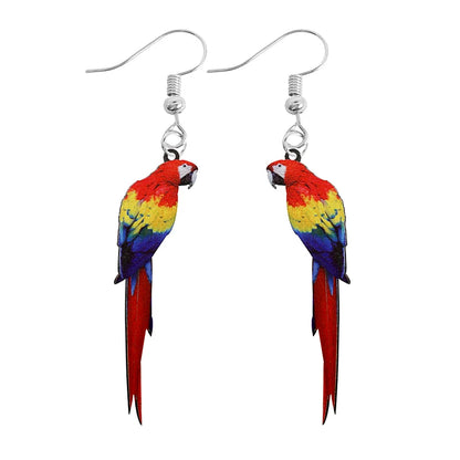 Cute Animal Acrylic Drop Earrings - Funny Custom Jewelry Gifts for Women & Girls with Rabbit, Parrot, Frog & Butterfly Designs