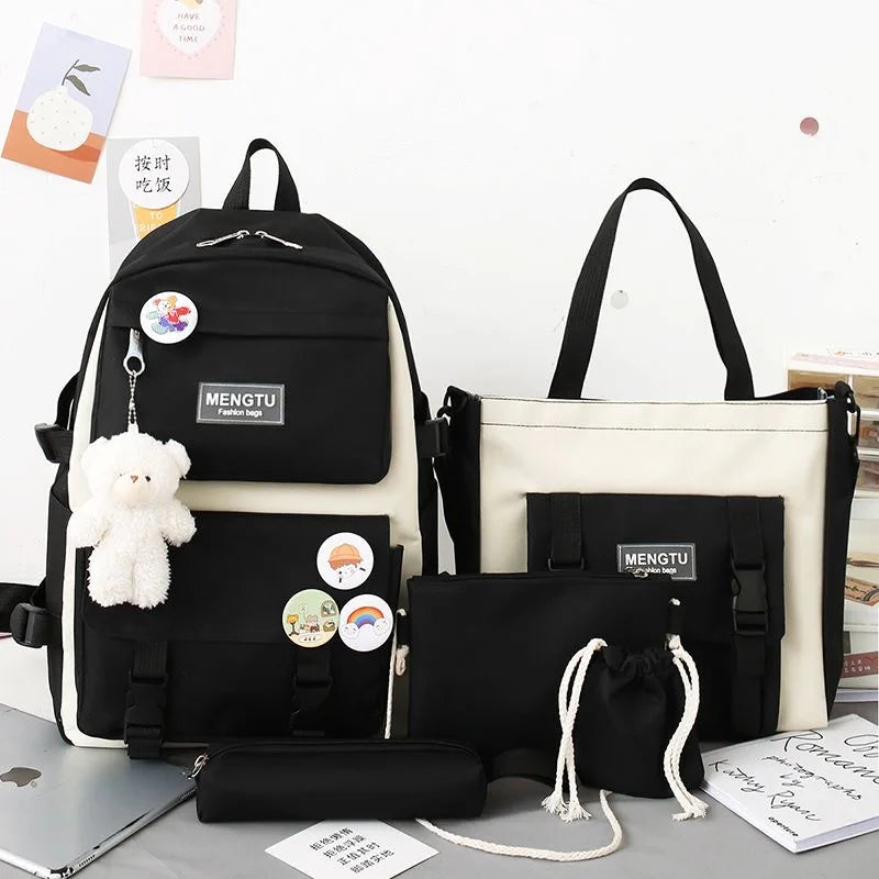 Women Fashion Backpack Set – Waterproof High-Capacity College Laptop School & Travel Bag for Trendy Girls