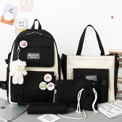 Women Fashion Backpack Set – Waterproof High-Capacity College Laptop School & Travel Bag for Trendy Girls