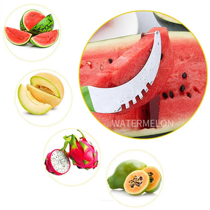 Effortless Fruit Cutting with Stainless Steel Watermelon Slicer Cutter – No More Mess, No More Messy Hands!