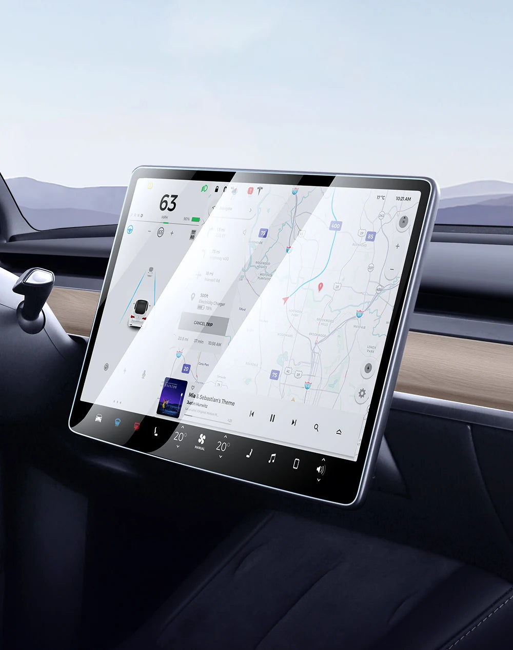 YZ Tempered Glass Screen Protector for Tesla Model 3 Y X 2021-2023 – HD Center Control Protection Film Accessory