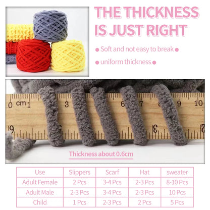 QJH Chunky Blanket Yarn – Luxury Thick Polyester Jumbo Knitting & Crochet Yarn for Blankets & Pillows, 100g Ball