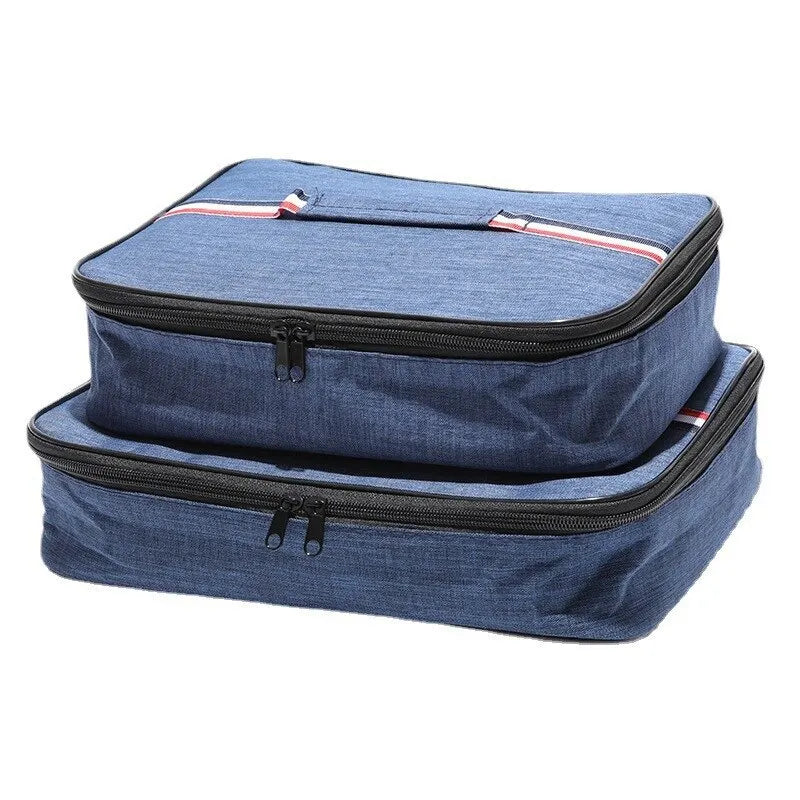 Large Capacity Insulated Lunch Box Bag: Portable Flat Tote for Working and Hiking - Food Delivery Cooler