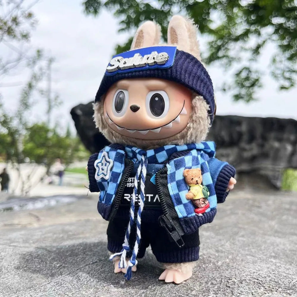 17cm Mini Labubu Doll Clothes — Korea V1 V2 Idol Outfit with Pit Strip Climbing Suit | Doll Accessories Gift