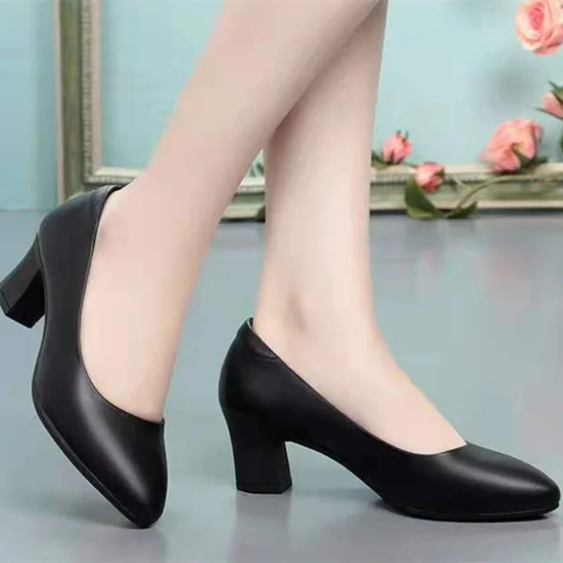 Cresfimix Women’s Pointed Toe Flat Shoes - Yellow PU Leather Casual Office Comfort Shoes