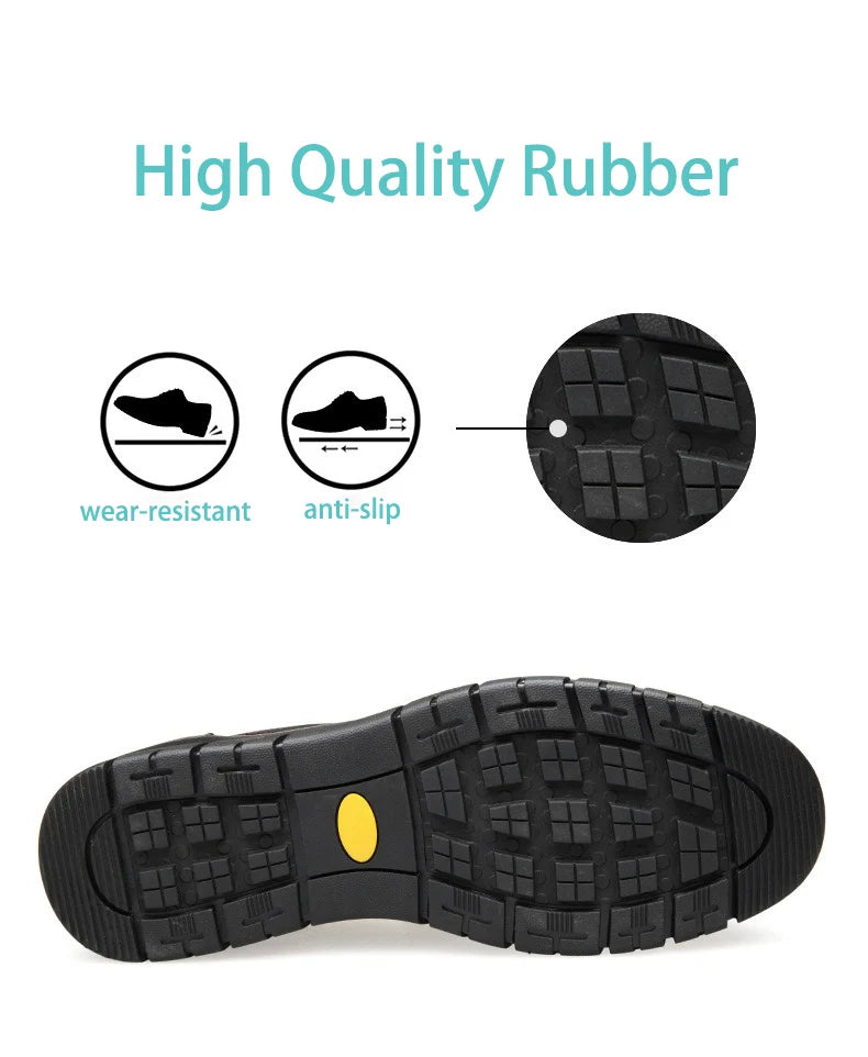 Genuine Leather Casual Shoes for Men – Flat Platform Walking Loafers, Breathable Handmade Outdoor Sneakers