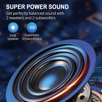 3000W Portable Bluetooth Speaker – Heavy Bass Subwoofer, Party DJ Karaoke, Rechargeable Loud Sound System